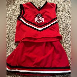 Two peice Ohio State Buckeyes cheer outfit girls